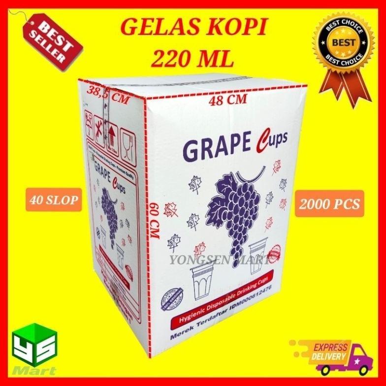 1 Dus Gelas Cup Aqua Plastik Kopi Teh Merk Nico 220ml
