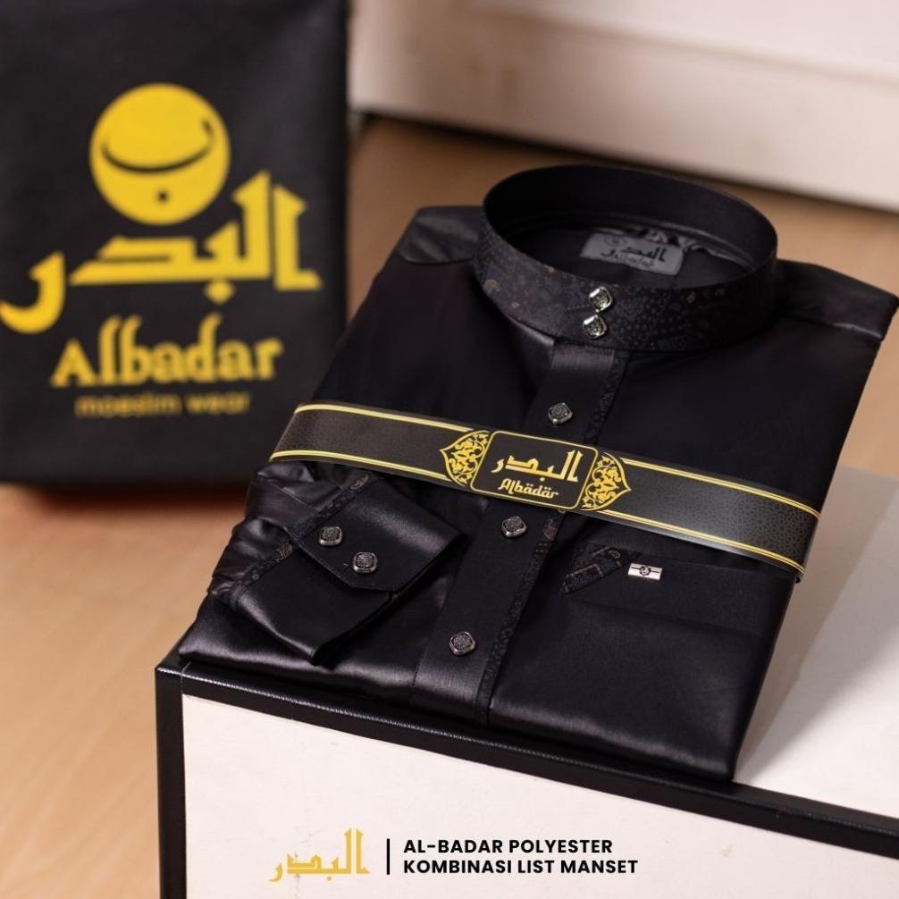 NEW JUBAH ALBADAR POLYESTER KOMBINASI LENGAN MANSET MOTIF KEREN JUBAH PRIA GAMIS DEWASA JUBAH AL BAD