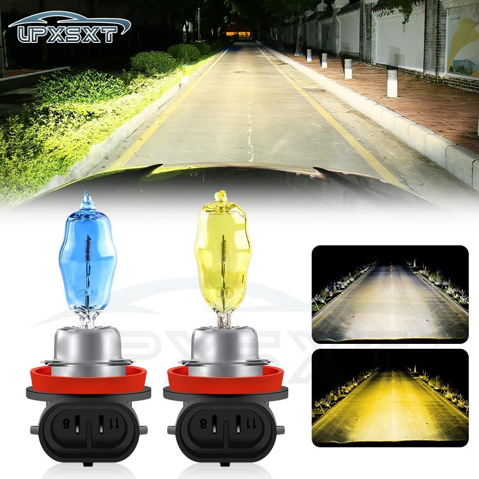 2 Buah100W H4 6000K H11 Mobil Xenon Halogen Lampu Bohlam Lampu Depan Biru Perumahan untuk DC12VMobil
