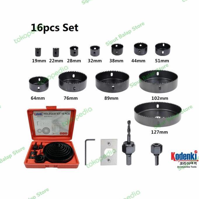 MATA BOR HYDROPONIK KAYU GYPSUM PIPA PVC PARALON HOLE SAW SET KIT 16PC