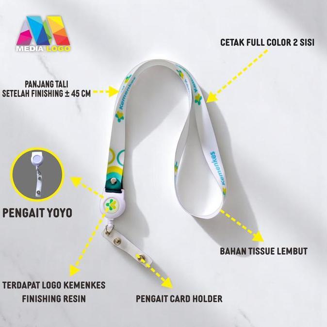 KEMENKES RI Lanyard Gantungan ID Card , StrapHP, Flashdisk,Kunci