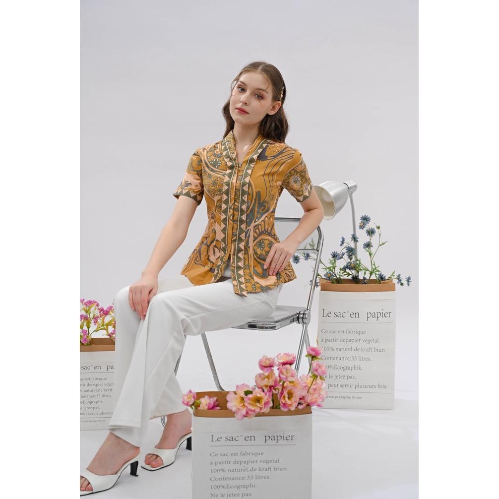 Terbaru Baju Batik Wanita / Atasan Batik Cewek / Seragam Batik Kantor / Blouse Katun Batik Modern 29