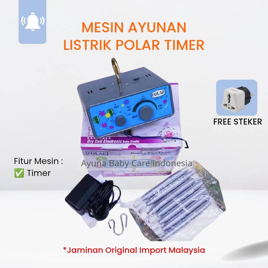[Free Packing] MESIN AYUNAN LISTRIK BAYI POLAR TIMER / Ayunan Listrik Bayi