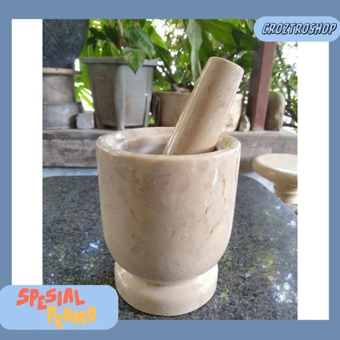 Lumpang Alu Marmer Marble Stone Mortar Pestle Tumbukan Obat Puyer Uleg Ulek Ulekan Tumbuk Bumbu 4/11