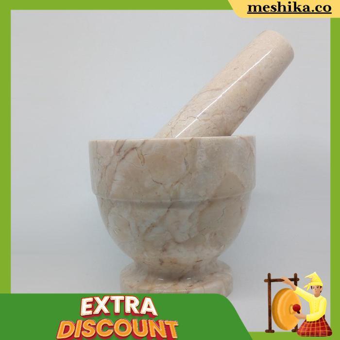 Lumpang Alu Batu Lesung Mini Marmer Asli Tumbukan Tumbuk Obat Puyer Ulekan Ulek Mortar & Pestle 4/11