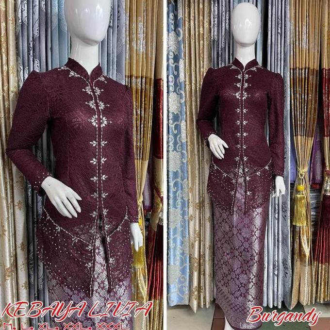 KEBAYA LIVIA PAYET MUTIARA BUSUI SET SONGKET LILIT / KEBAYA BRUKAT KEKINIAN PESTA / KEBAYA WISUDA TE