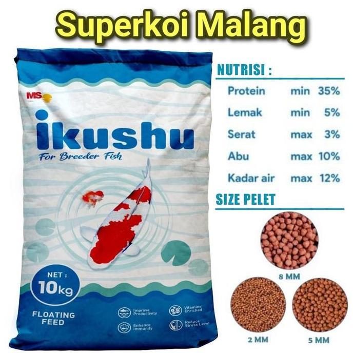Ikushu 10Kg Pakan Pelet Koi 10 Kg Floating Growth Color Warna Ikan