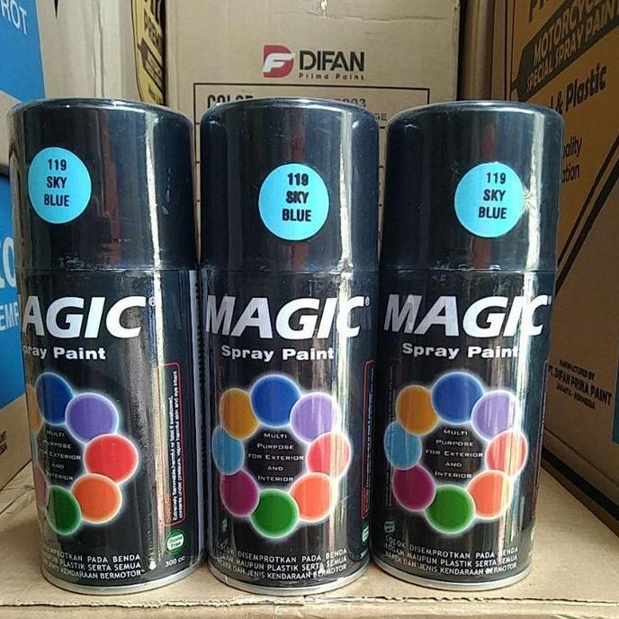 pilox magic spray paint magic sky blue 119 300cc biru langit biru
