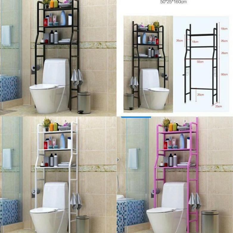 Rak Toilet Besi Anti Karat Rak Toilet Kloset Duduk Rak Toilet Organizer Rak Toilet 3Susun