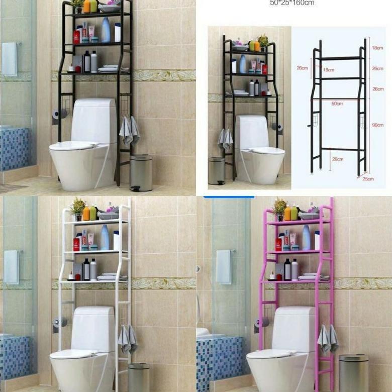 Rak Toilet Besi Anti Karat Rak Toilet Kloset Duduk Rak Toilet Organizer Rak Toilet 3Susun