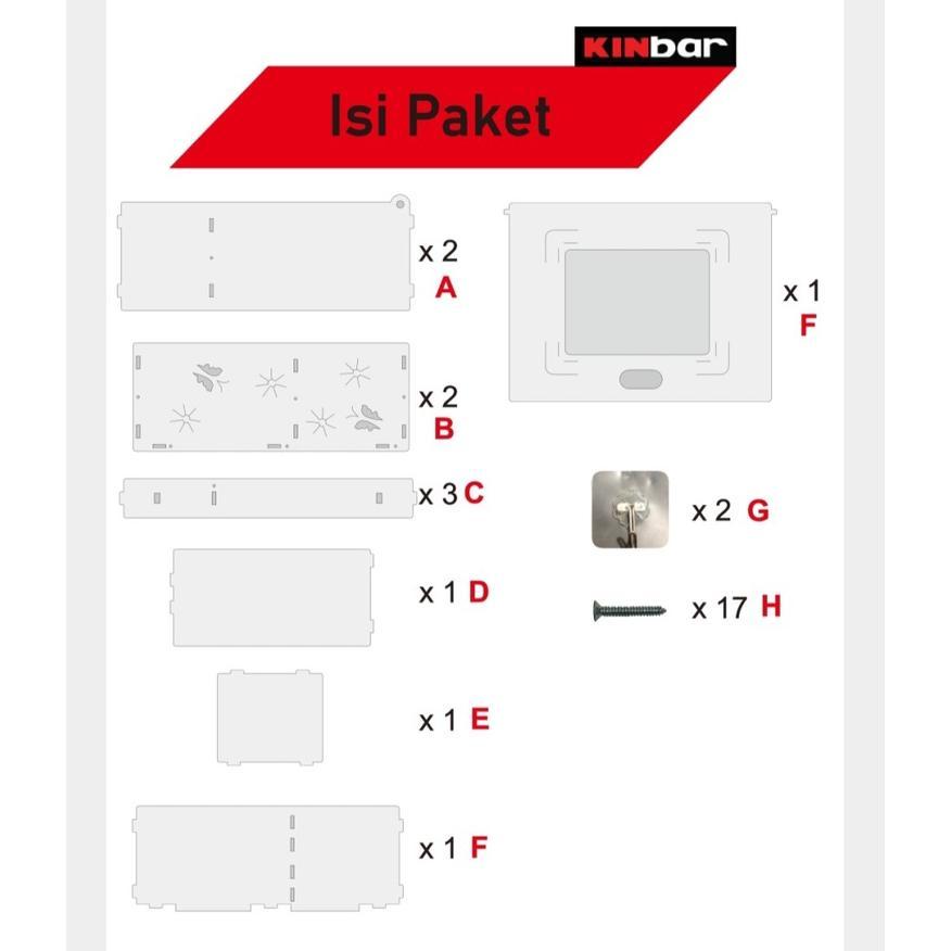 Mega_1688 Rak Cermin Kamar Mandi Pvc Putih