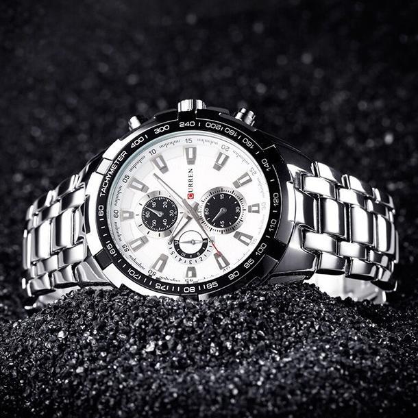 TERMURAH CURREN 8023 Jam Tangan Pria Analog Stainless Steel Chronograph Tidak Aktif 46MM CURRENOS