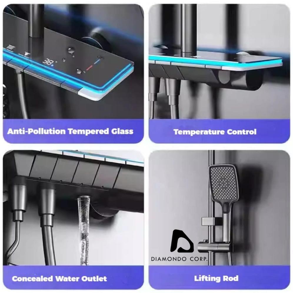 Luxury Shower Led/Shower Digital/Shower Led Panas Dingin/Shower Kamar Mandi Satu Set/Shower Panas Di