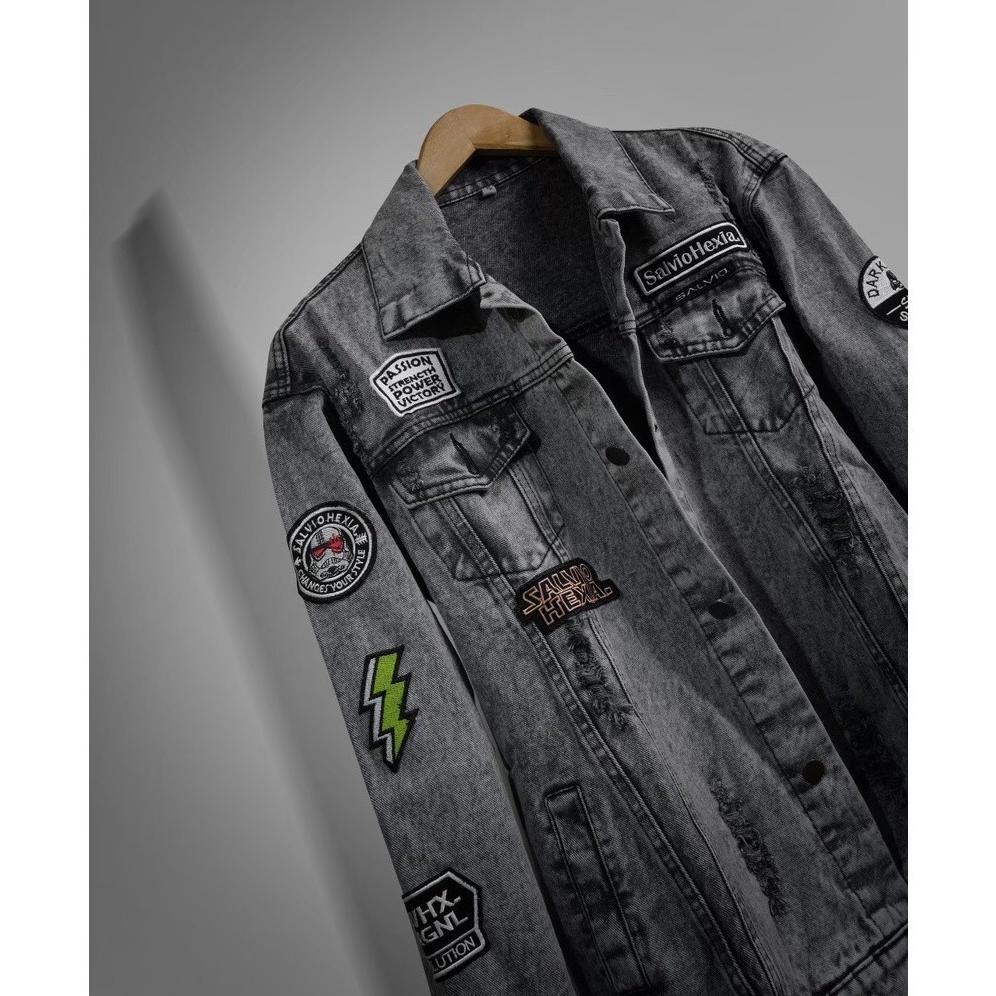 100% AMAN JAKET JEANS DISTRO ORIGINAL TERBARU - JAKET JEANS PRIA KEREN JAKET DENIM SANDWASH