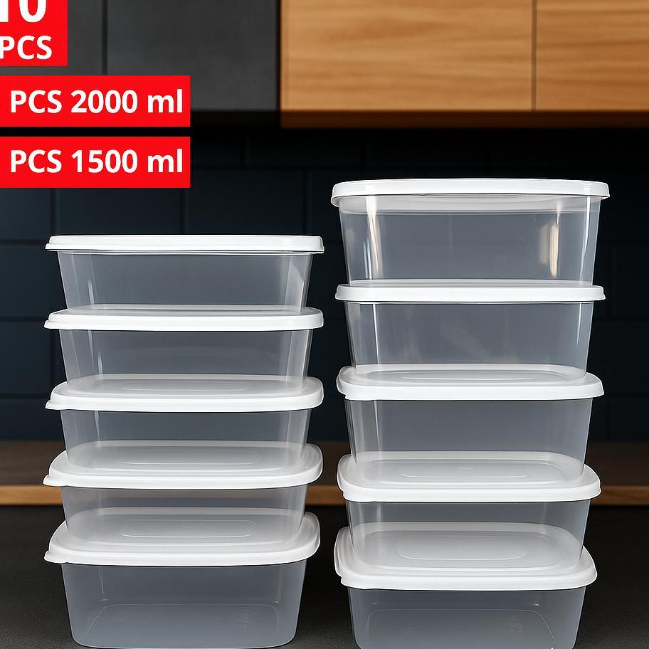 Calista Melati Premium 10Pcs Wadah Kulkas Food Preparasi/Food Container Tempat Penyimpanan Kulkas Da