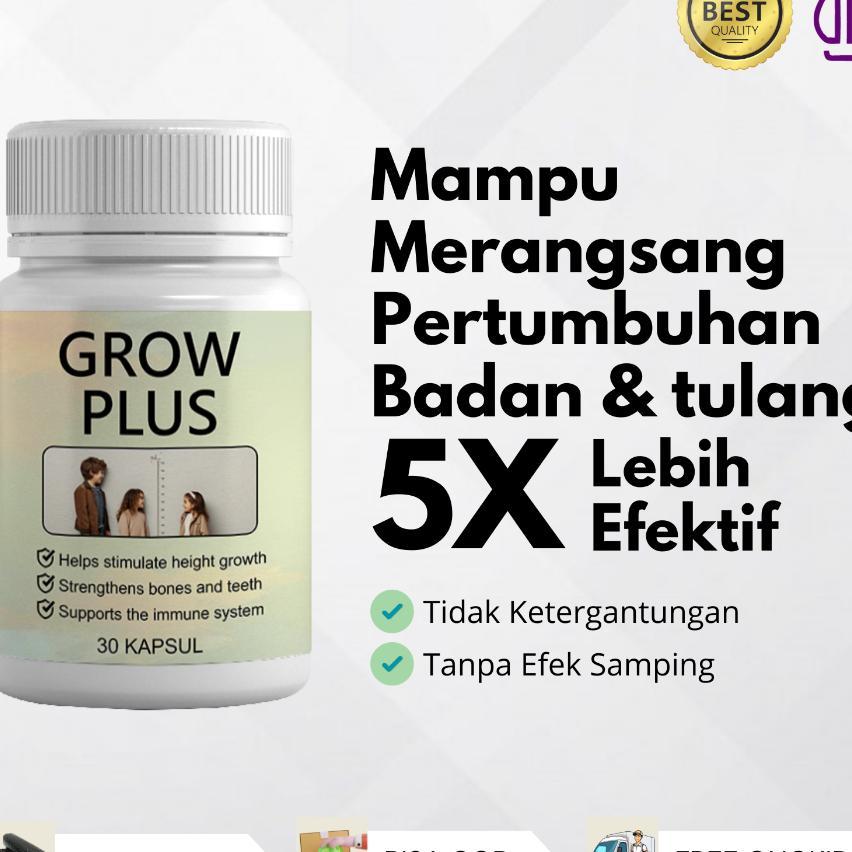 Grow Plus - Herbal Peninggi Badan Terbaik Untuk Remaja Dan Dewasa Hingga 5 - 15 Cm Ampuh Original Ha
