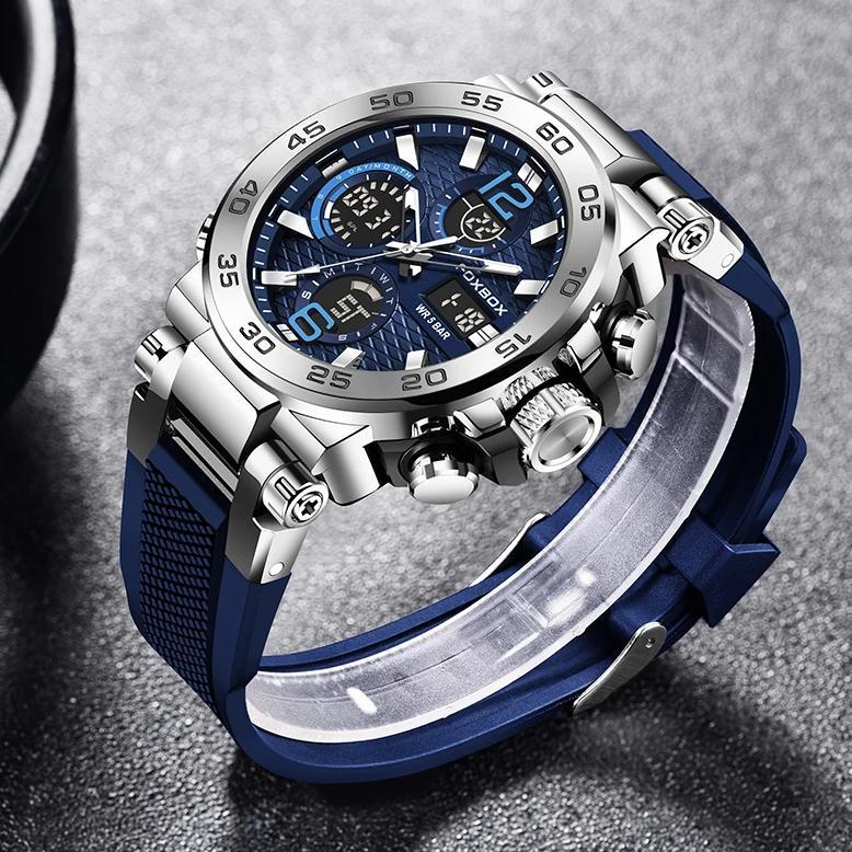 Terbaru Foxbox Jam Tangan Pria Anti Air Original Lige Digital Analog Asli Tali Silikon Jam Tangan Co