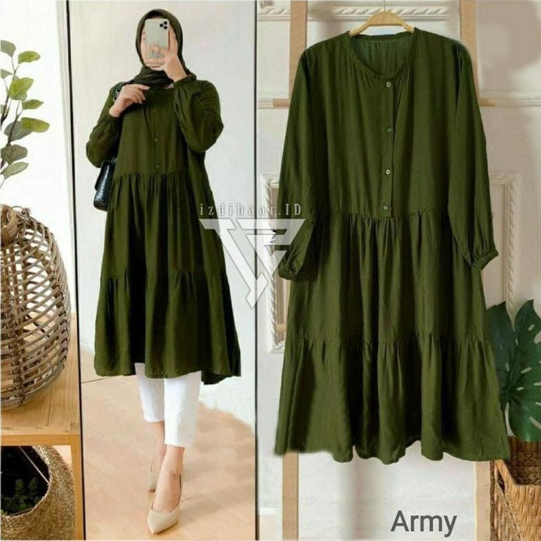 new zyva tunik rayon twill premium// tunik rempel susun//size mlxl