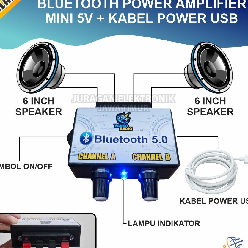 Power Amp Bluetooth Class D 5V Mini Kecil Bertenaga Sound