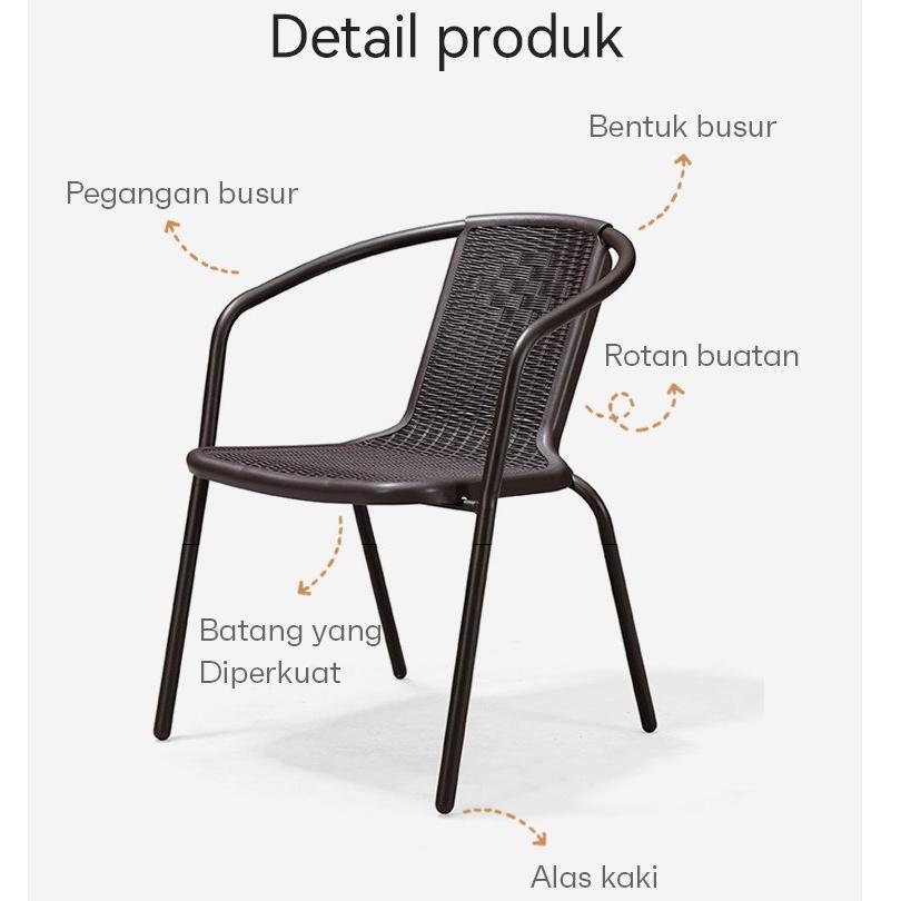 Kursi Plastik Rotan Kursi Outdoor Kursi Kafe Kursi Teras