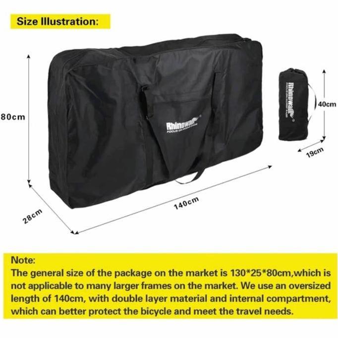 Tas Sepeda Road Mtb Full Bike Rhinowalk Bicycle Storage Loading Black