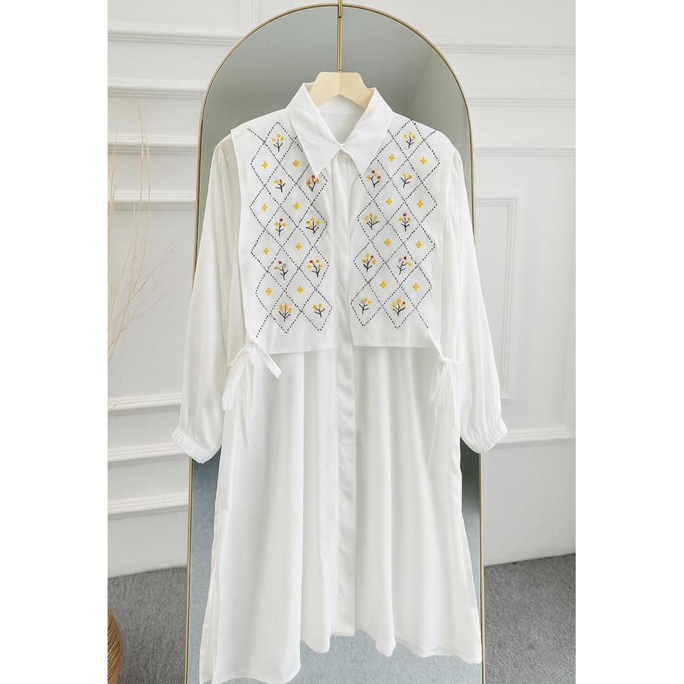 BESTPROMO TUNIK AISYAH-TUNIK Bordir Rompi Rayon Twil lengan kerut / Atasan wanita muslim kekinian