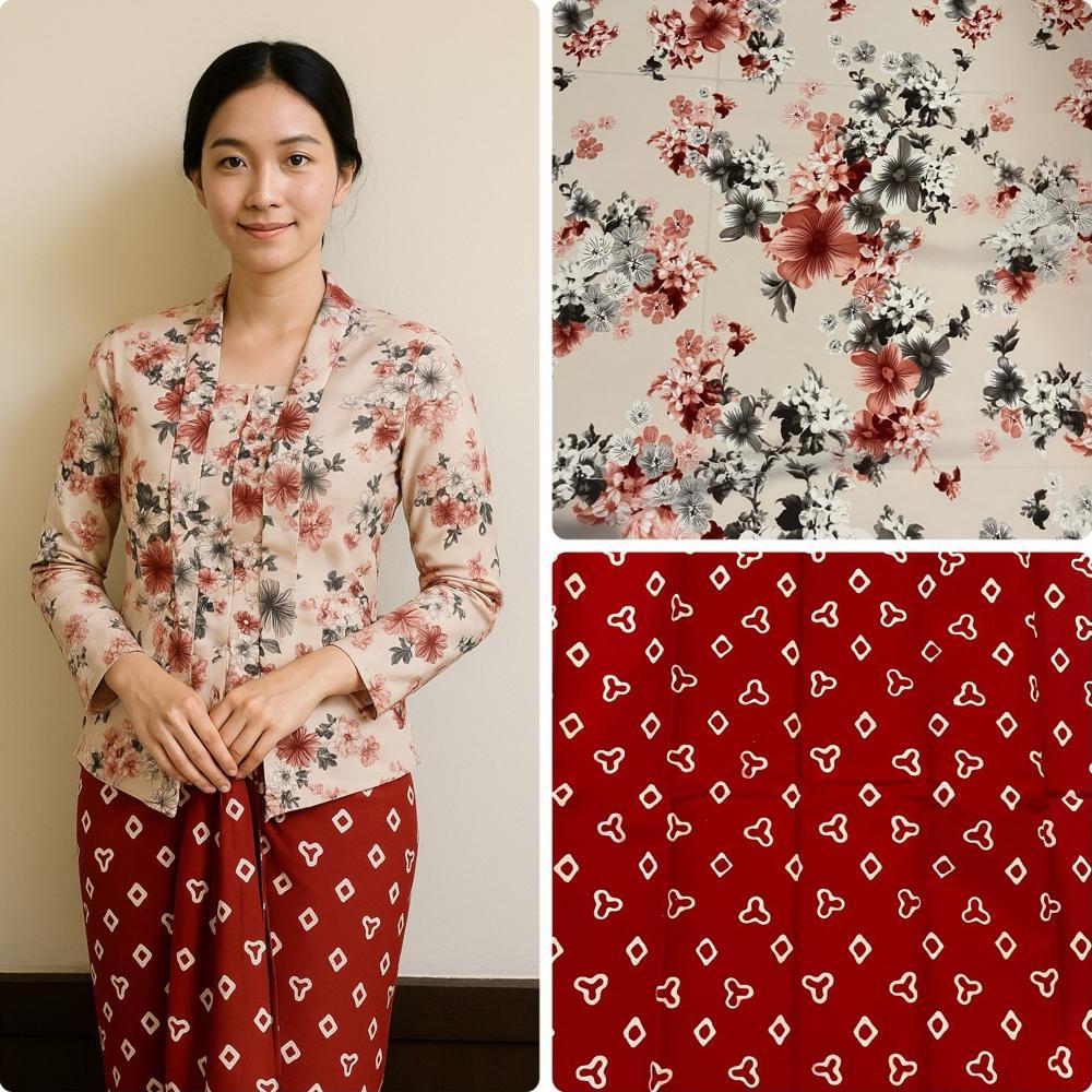 Diskon Kebaya Kutubaru Batik Bunga Eb.66 & Wo.03 Monalisa