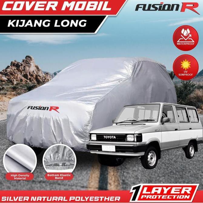 Cover Mobil PUTIH / Sarung Mobil KIJANG LONG merk FUSION R Waterproof