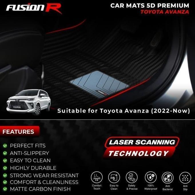 Fusion R Karpet Mobil 5D Avanza Xenia Lama Karpet Lantai Mobil Premium Car Carpet Carbon