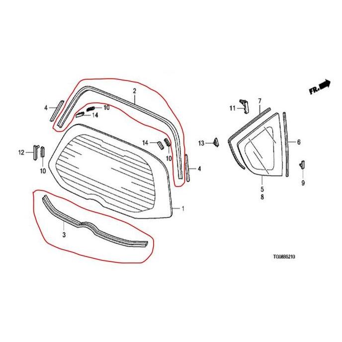 Karet Kaca Bagasi Jazz GE8 2008-2013 Original