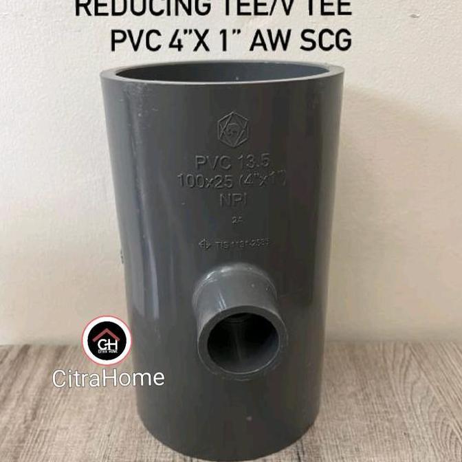 Reducing Tee/ Verlop Tee PVC 4"x 1" AW SCG
