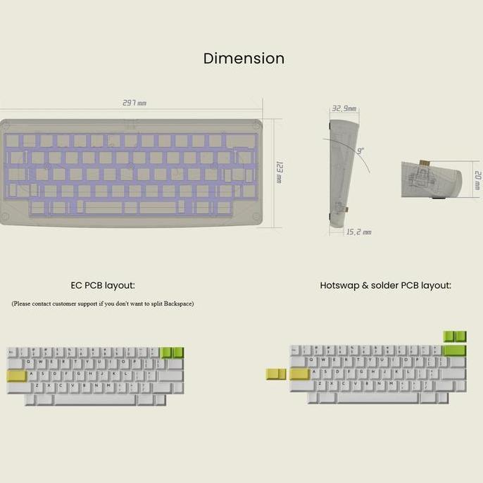 Murah Kbdfans Agar 60% Hhkb Layout Mechanical Keyboard