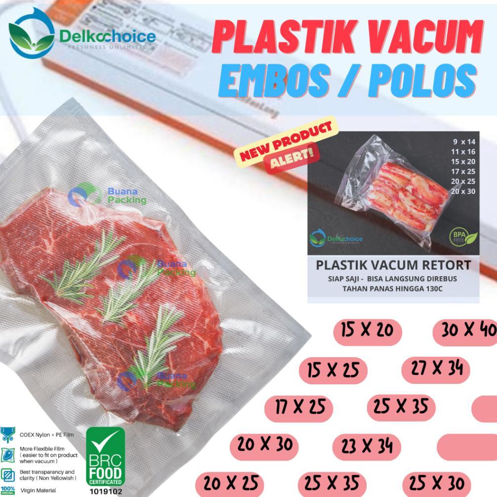 NEW DEALS DELKOCHOICE PLASTIK VACUM / VAKUM MAKANAN DELKOCHOICE POLOS | EMBOSSED