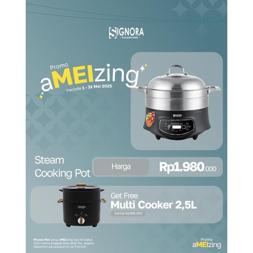Signora Steam Cooking Pot Steamer Cooker kukusan listrik