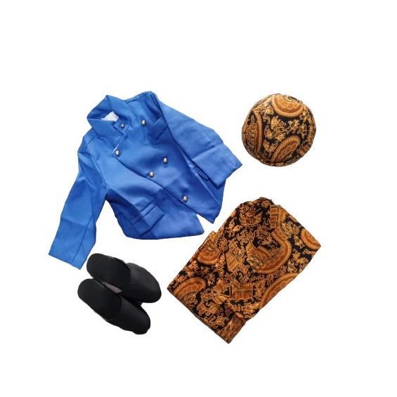 Diskon Baju Beskap Adat Jawa Anak Lengkap, Model Solo/Jogja, Warna Hitam, Kuning, Hijau, Biru, Merah