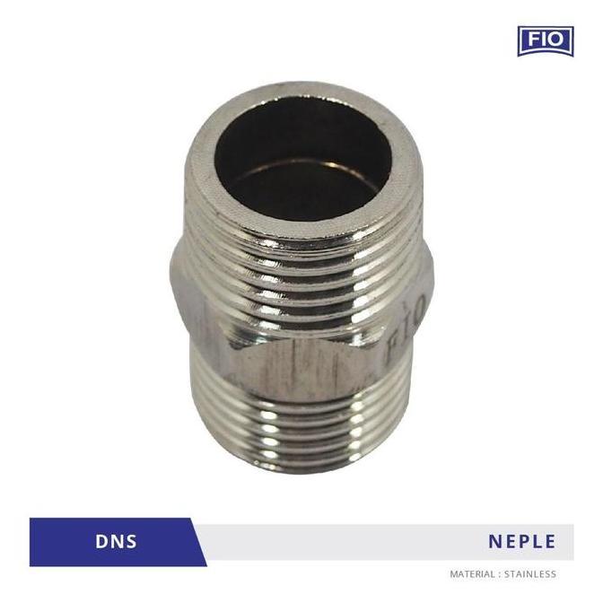 Ready double nepel 1/2 stainless / sambungan drat luar kran 1/2" x 1/2" inch