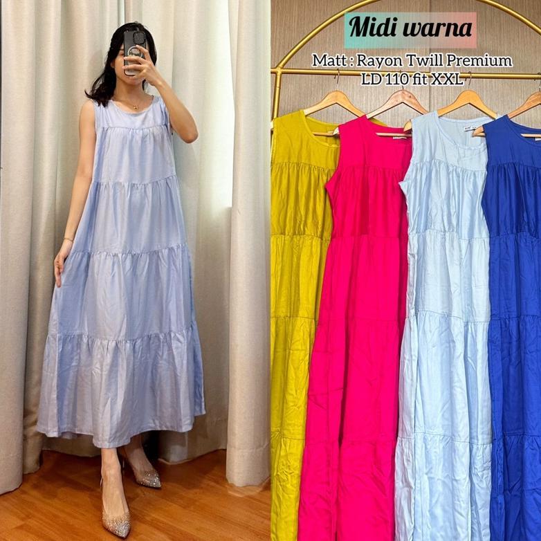 INER MIDI SIANTAR / INNER RAYON TWILL MIDI DRESS SIANTAR WARNA