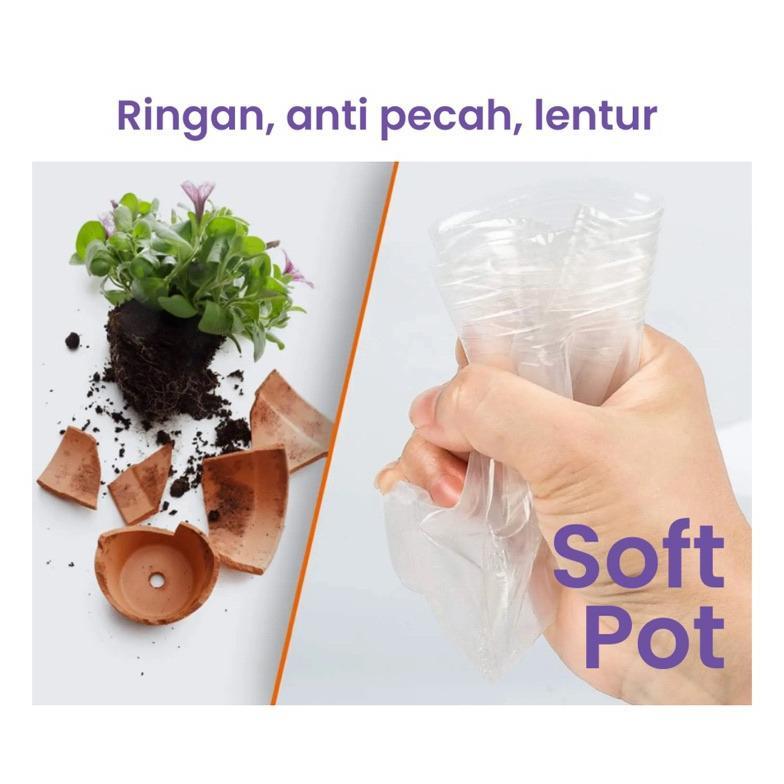 SURYA Pot Plastik Fleksibel Anggrek 11x10 (Isi 10pcs) Polypot Bening Pot Transparan Soft Anggrek