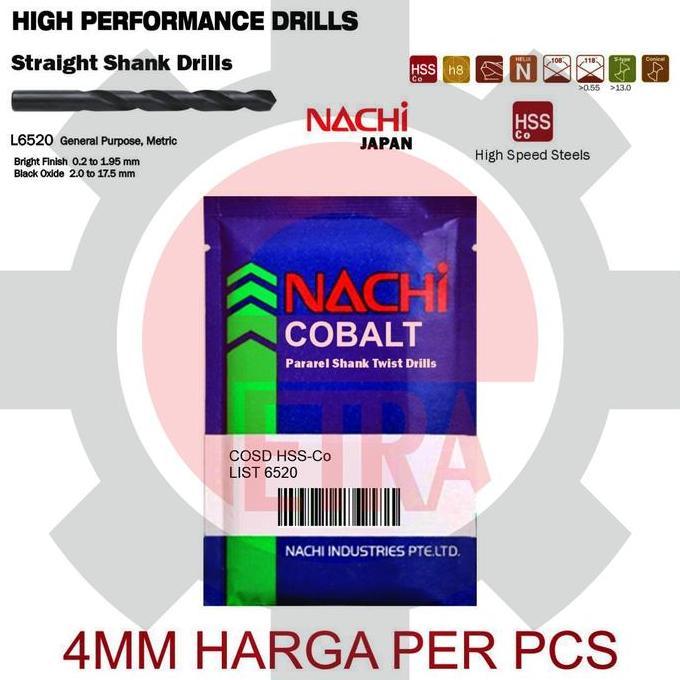 MATA BOR BESI NACHI 4 MM CO / MATABOR BESI NACHI 4MM COBALT