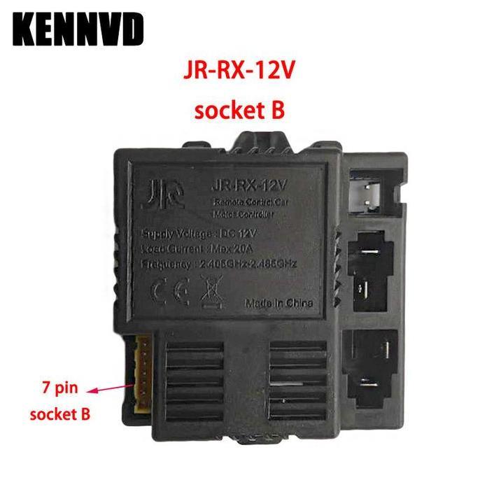 NUMAQUEEN Receiver Remot Mobil Aki JR-RX-12V Socket B 7pin Receiver Mobil Aki 12v Mainan Anak Remote