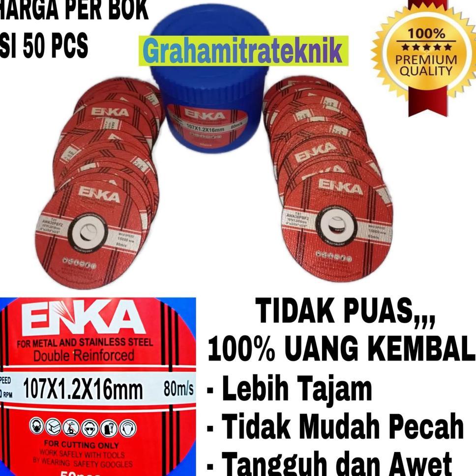 ( Harga Diskon Per Bok Isi 50 Pcs ) Batu Gerinda Potong Cutting Enka 107X1,2X16Mm Kating Tipis Enka 