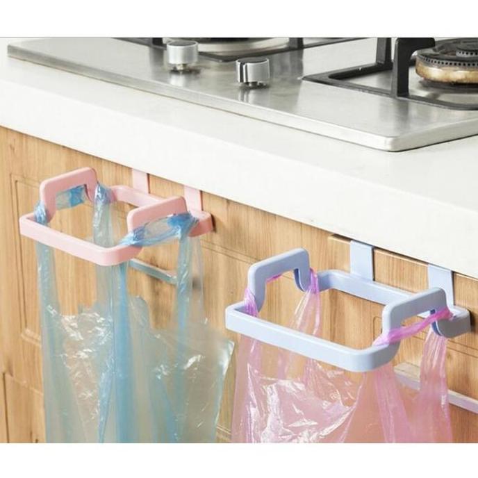 ESPRIZO gantungan kantong plastik sampah tempat sampah kain dapur lemari