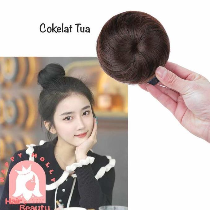 Fun Bun Wig Cepol - Jepitan Konde Rambut Wanita Korea - Sanggul W8169