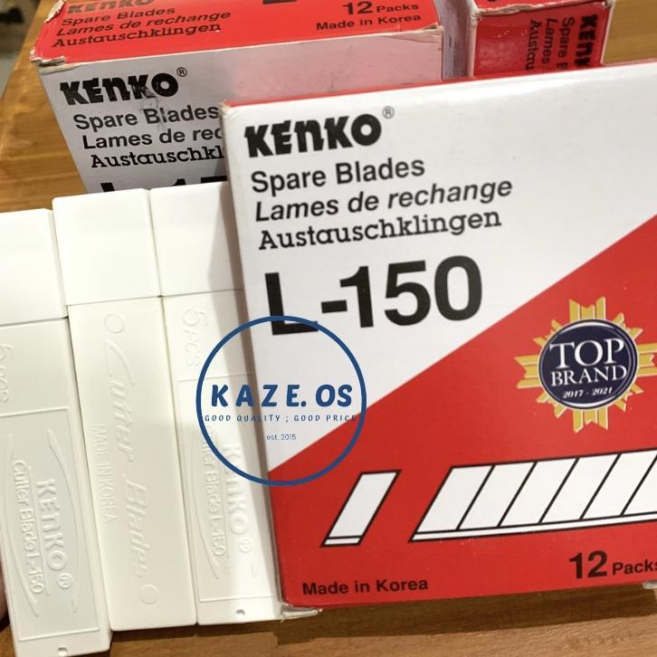 Asli 100% 1 Lusin Isi Cutter Kenko L-150 / Kecil & Besar - Refill Pisau Cutter Kater Autolock Auto L