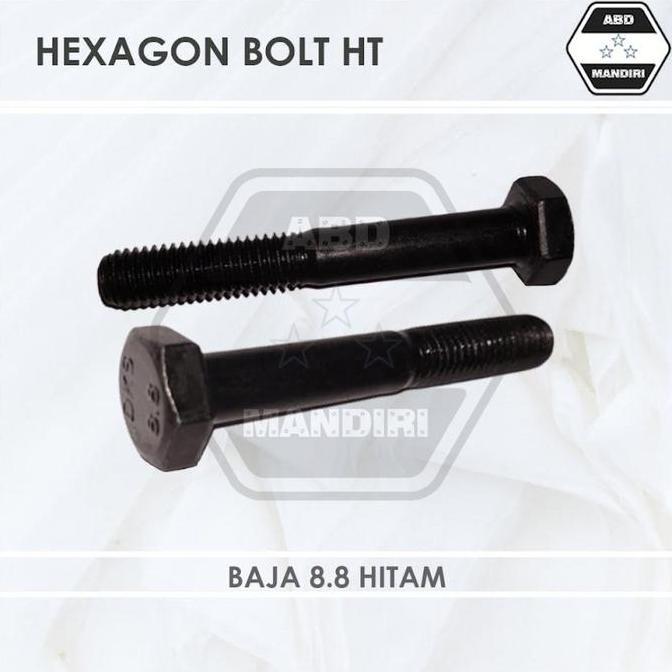 Baja Hitam 8.8 Baut Hexagon M16 X 150 ( Black Hex Bolt ) M16x150 HT