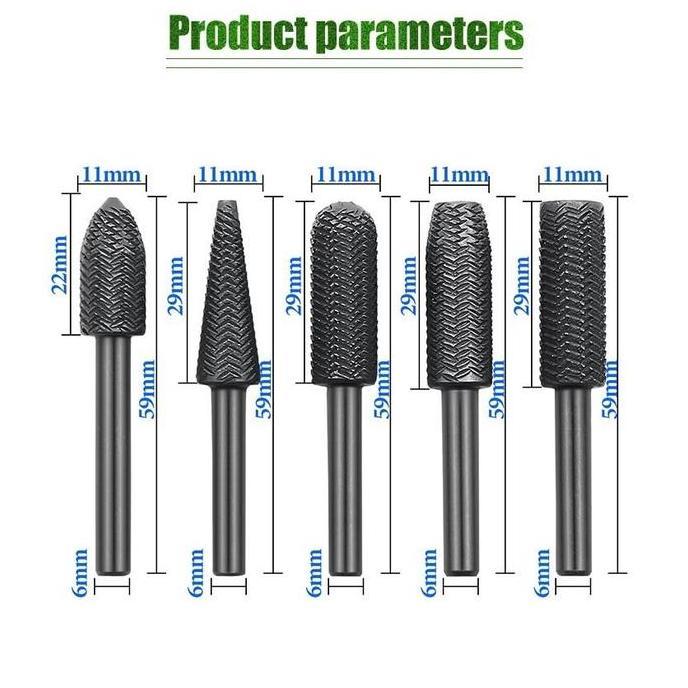 ESPRIZO 5Pcs Mata Bor / Mata Tuner /Mata Cuner / Rotary - Mata Bor Besi Ukir Kikir Mini Grinder