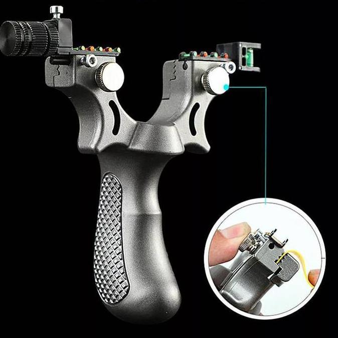 KETAPEL GREYHOUND FLATBAND SLINGSHOT WITH LED OPTIC SCOPE HARD RESIN