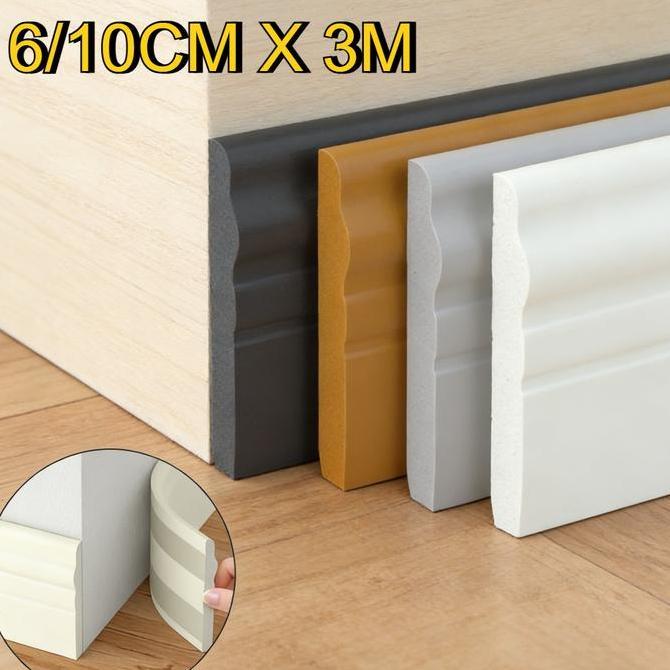 EXQWISITE List Dinding Wallpaper PVC 6/10CM X 3 meters Panjang Wallpaper Foam Dekorasi Lantai 3D PVC