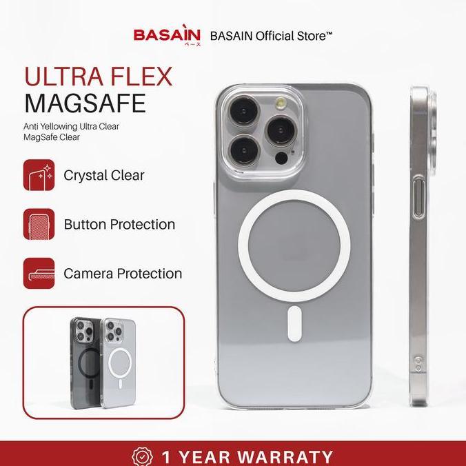 Ceangailte- Basain Casing Untuk Iphone 12/13/14/15/16 Series Ultra Flex Magsafe Case | Anti Yellowin