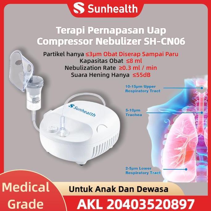 Endangseller - Sunhealth Compressor Nebulizer SH-CN06 portable uap alat anak alat uap sesak nafas as